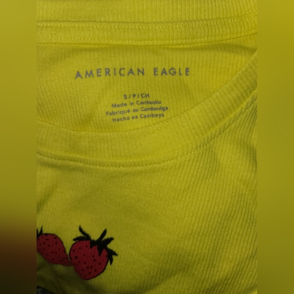 American Eagle strawberry tank top yellow small - Picture 2 of 2